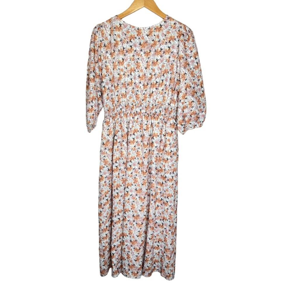 NWT Polagram floral v-neck midi dress size large Spring Dress - Picture 3 of 7